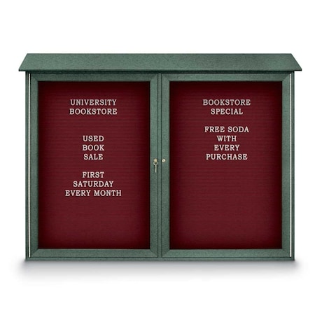 United Visual Products Indoor Enclosed Combo Board, 48"x36", White Frame/Grey & Black UVCB4836W-GREY-BLACK